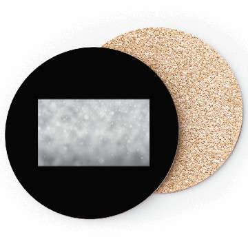 Discover Grey Bokeh Christmas Snowflakes Coasters