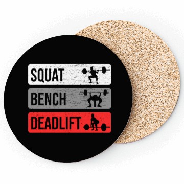 Discover Gym Workout Squat Bench Deadlift Coasters