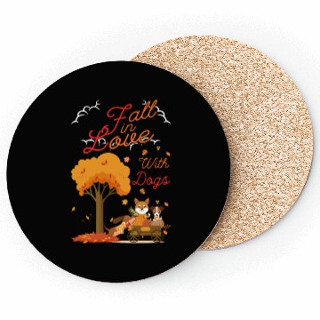 Discover Women Fall Dog Lover Autumn Coasters
