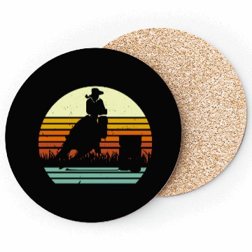Discover Barrel Racing Retro Sun Style Coasters