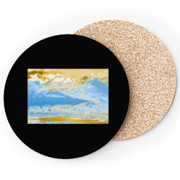 Discover Golden Blue Mountain Lake Coasters