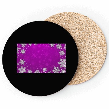 Discover Winter Snowflakes Purple Pattern Coasters