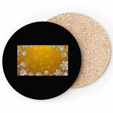 Discover Winter Snowflakes Orange Pattern Coasters