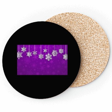 Discover Elegant Hanging Snowflakes Purple Coasters