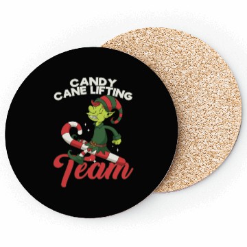 Discover Candy Cane Candy Cane Lifting Team Elf Coasters