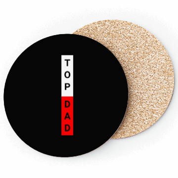 Discover Top Dad Black Red Coasters