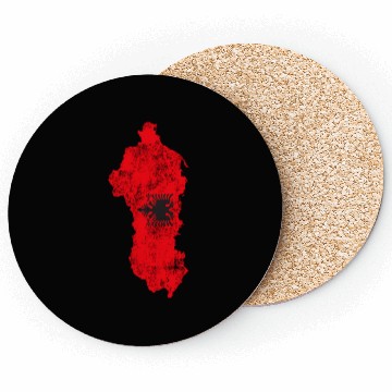 Discover Albania Flag Country Outline Shape Coasters