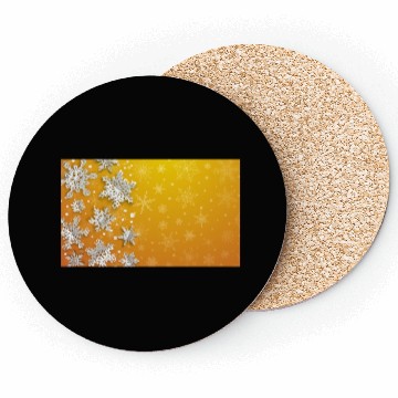 Discover Elegant Christmas Snowflakes Pattern Orange Coasters