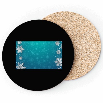 Discover Winter Snowflakes Teal Pattern Coasters