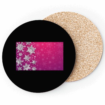 Discover Elegant Christmas Snowflakes Pattern Pink Coasters