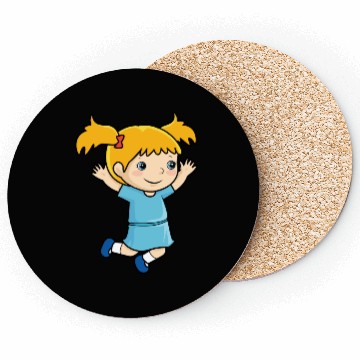 Discover Girl jumps school enrollment joy kindergarten Coasters