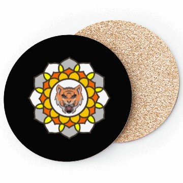 Discover mandala tiger halloween Coasters graphic
