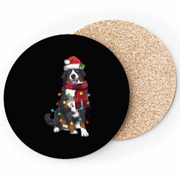 Discover Bernese Mountain Christmas Light Funny Dog Lover Coasters