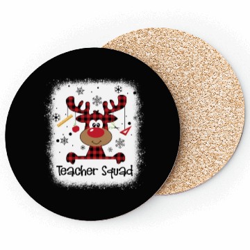 Discover Bleached Teacher Squad Reindeer Funny Teacher Coasters