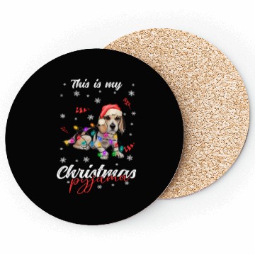 Discover Winter Christmas Pyjama Beagle Coasters