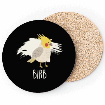Discover Birb Yellow Cockatiel Bird Coasters