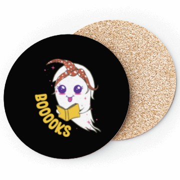 Discover Cute Ghost Book Reading for teacher booooks Coasters