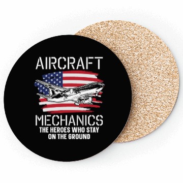 Discover Aircraft Mechanic Us Flag Coasters