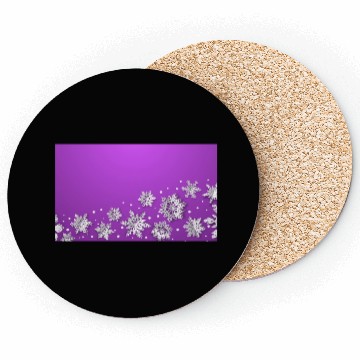 Discover Modern Snowflakes Purple Coasters