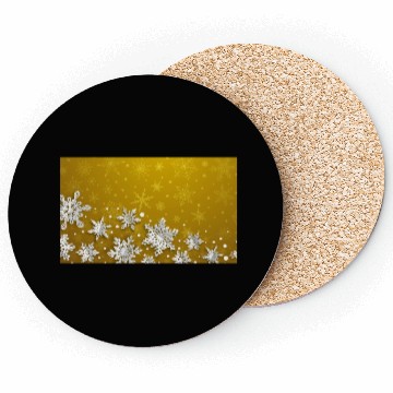 Discover Modern Yellow Snowflakes Pattern Coasters