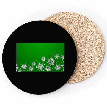 Discover Modern Snowflakes Green Coasters