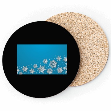 Discover Modern Snowflakes Blue Coasters
