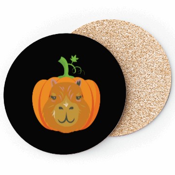Discover Capybara with a pumpkin Coasters