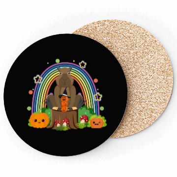 Discover Capybara with a pumpkin Coasters