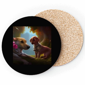 Discover Puppy Love Cute Puppies with A Little Steampunk Coasters