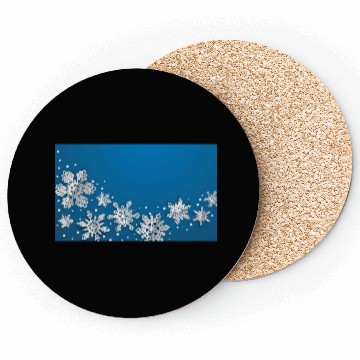Discover Christmas Snowflakes Blue Winter Coasters