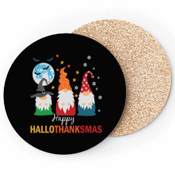Discover Happy Hallothanksmas Gnomes Lover Halloween Coasters