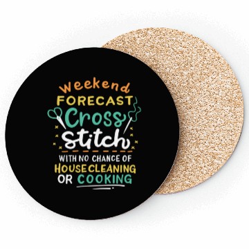 Discover Weekend Forecast Cross Stitch Coasters