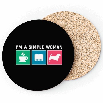Discover Coffee Books Basset Hound I'm A Simple Woman Coasters