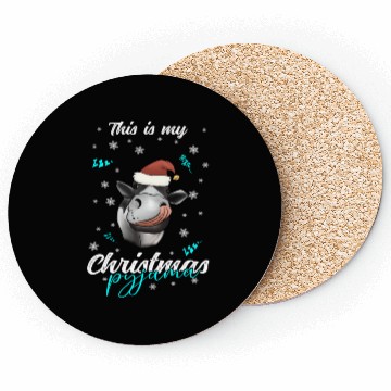 Discover Winter Christmas Pyjama Cow Coasters