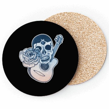 Discover Grotesque Rock And Roll Skull & Guitar Coasters