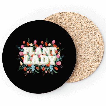 Discover Plant Lady Flowers in Background Coasters