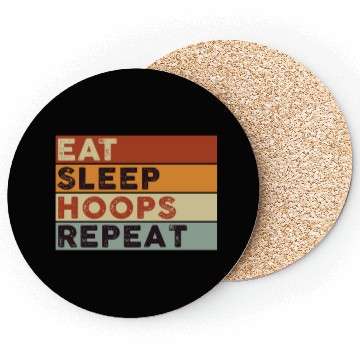 Discover Eat Sleep Hoops Repeat Basketball Coasters