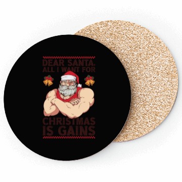 Discover Dear Santa Christmas Gym Training Holiday Workout Coasters
