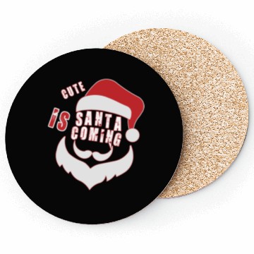Discover Christmas Cute Santa Is Coming Santa Candy Cane Coasters