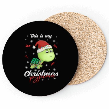 Discover Winter Christmas Pyjama Turtle Coasters