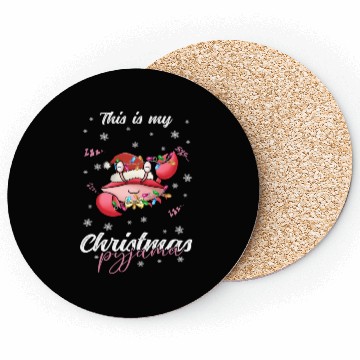 Discover Winter Christmas Pyjama Crab Coasters