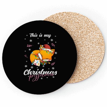 Discover Winter Christmas Pyjama Fox Coasters