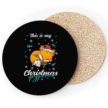 Discover Winter Christmas Pyjama Fox Coasters