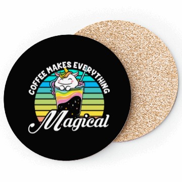 Discover Pink Magical Unicorn Caffeine Coffee Lover Coasters