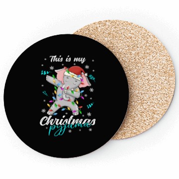 Discover Winter Christmas Pyjama Elephant Coasters