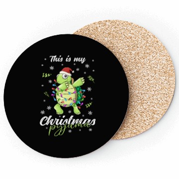 Discover Winter Christmas Pyjama Turtle Coasters