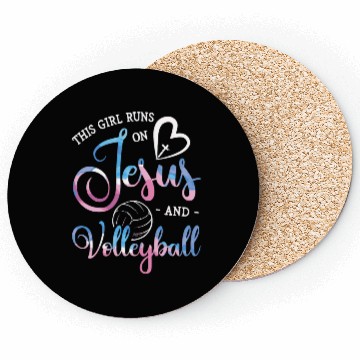 Discover This Girl Runs On Jesus And Volleyball Player Chri Coasters