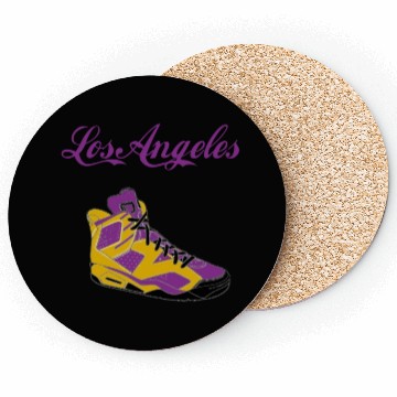 Discover SHOES LOS ANGELES BASKETBALL YELLOW AND PURPLE Coasters