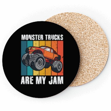 Discover Monster Trucks Are My Jam Vintage Retro Coasters