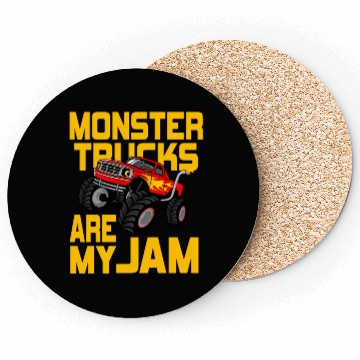 Discover Monster Trucks Are My Jam Vintage Retro Coasters